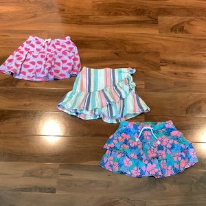 3 Cat & Jack Skorts Skirts Size m M 7/8 Watermelon Tropical Floral Striped